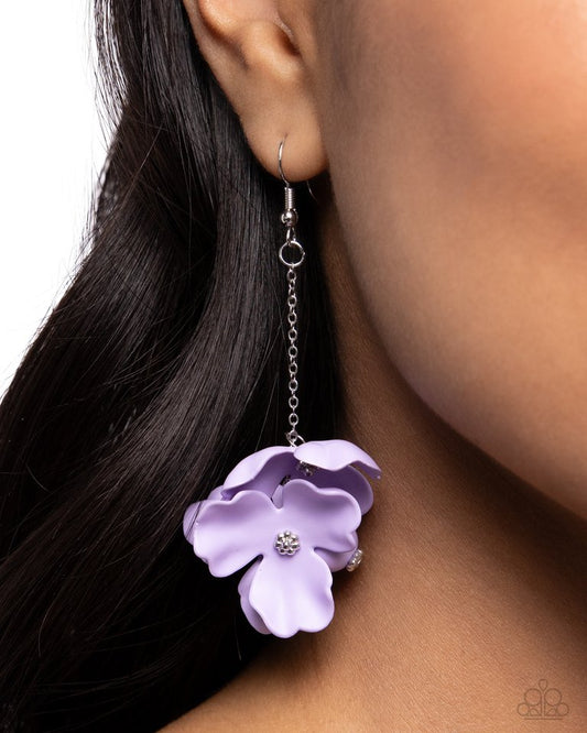 Plentiful Petals - Purple - Paparazzi Earring Image