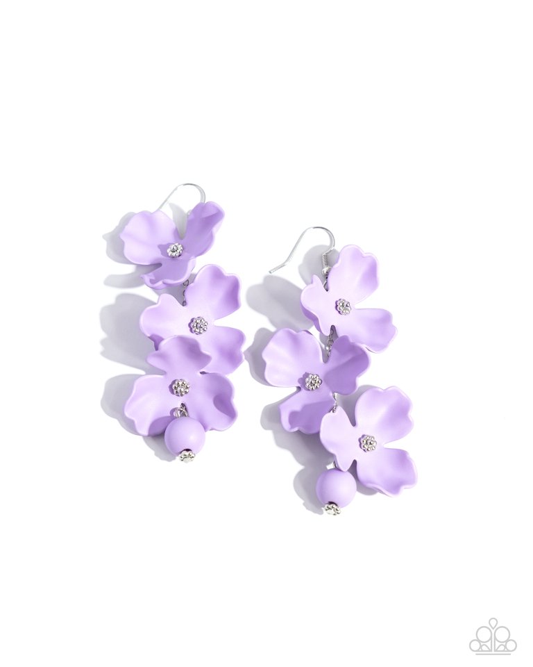 Plentiful Petals - Purple - Paparazzi Earring Image