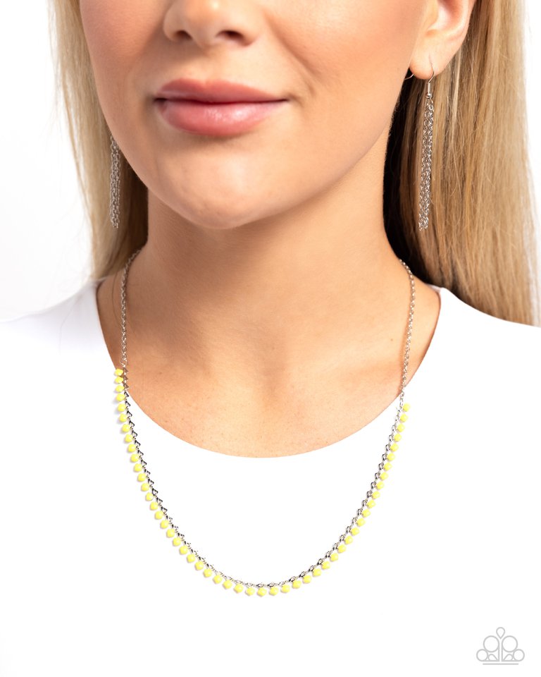 Colored Cadence - Yellow - Paparazzi Necklace Image