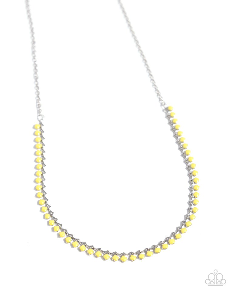 Colored Cadence - Yellow - Paparazzi Necklace Image