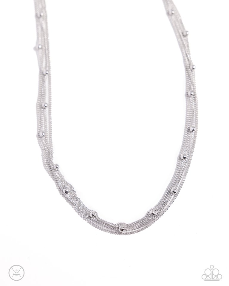 Satellite Strands - Silver - Paparazzi Necklace Image