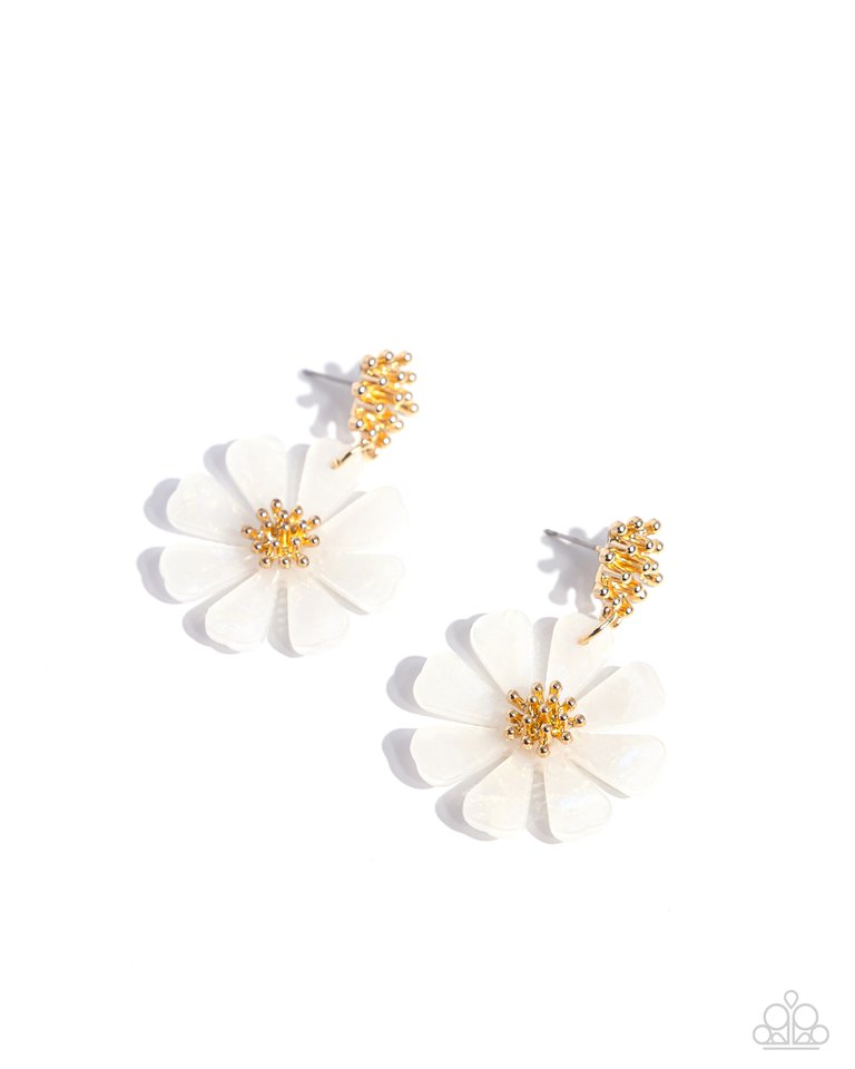 Poetically Pastel - White - Paparazzi Earring Image