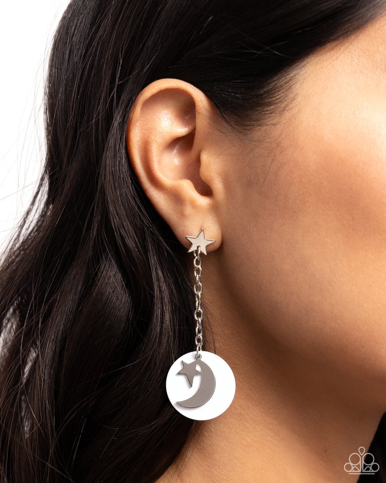 Celestial Change - White - Paparazzi Earring Image