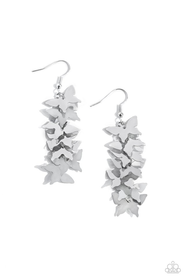 Aerial Ambiance - Silver - Paparazzi Earring Image