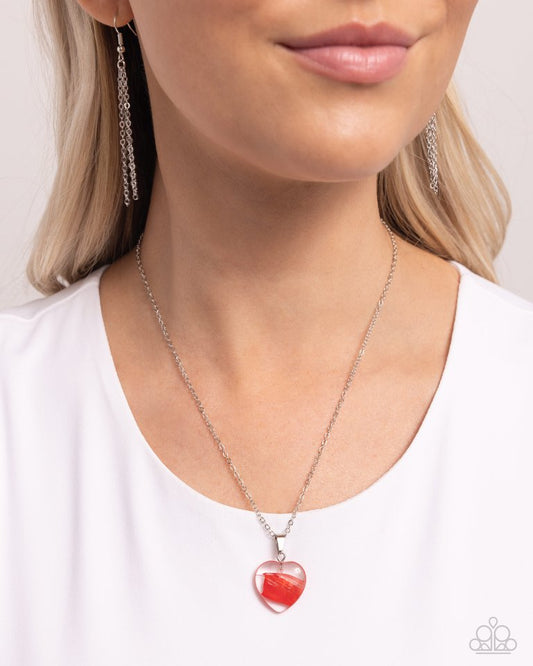 HEART Exhibition - Red - Paparazzi Necklace Image