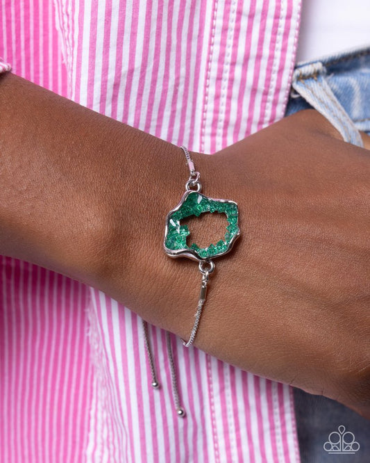 Geode Greeting - Green - Paparazzi Bracelet Image