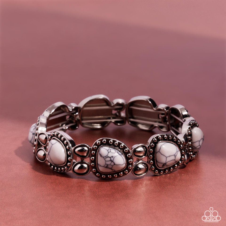 Harmonious Headliner - White - Paparazzi Bracelet Image