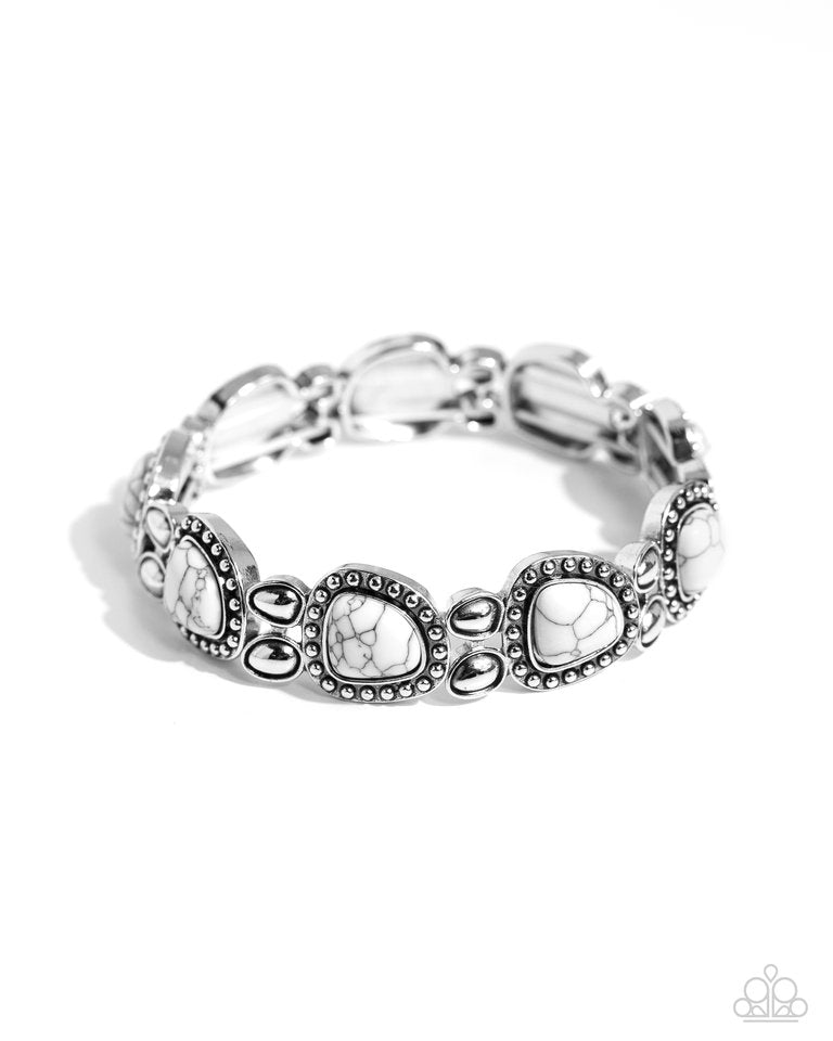 Harmonious Headliner - White - Paparazzi Bracelet Image