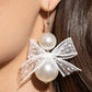 Elegance Ease - White - Paparazzi Earring Image