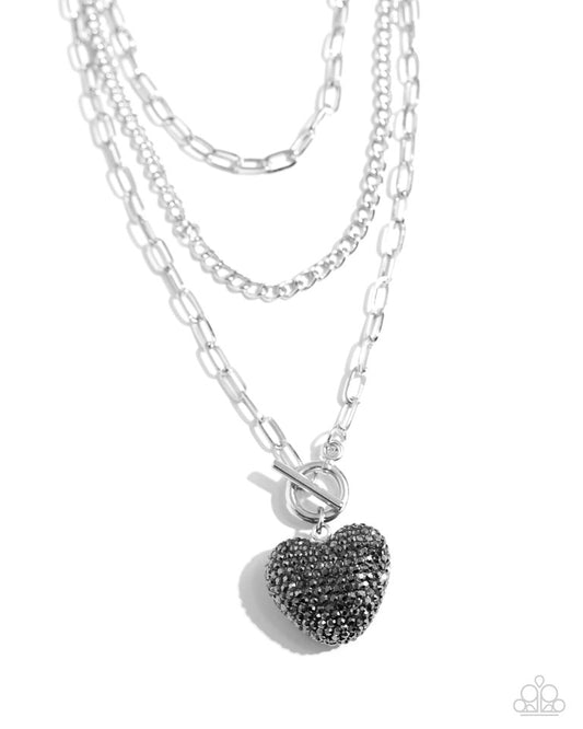 HEART Gallery - Silver - Paparazzi Necklace Image