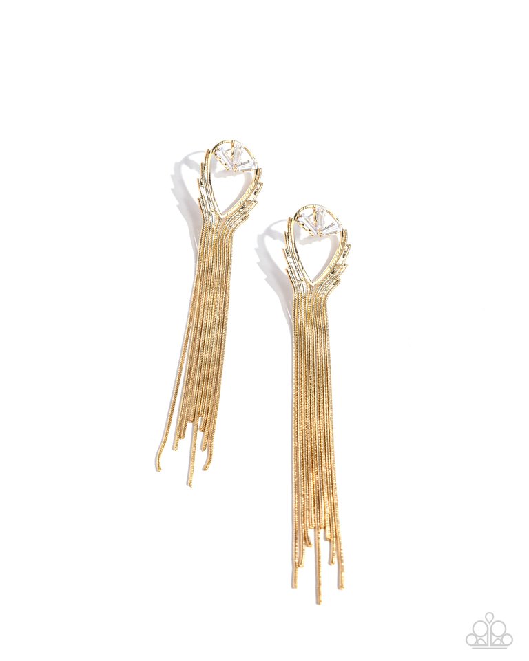 Elongated Effervescence - Gold - Paparazzi Earring Image