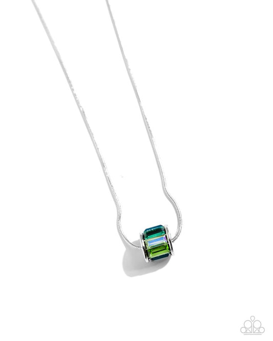 Warden Wheel - Green - Paparazzi Necklace Image