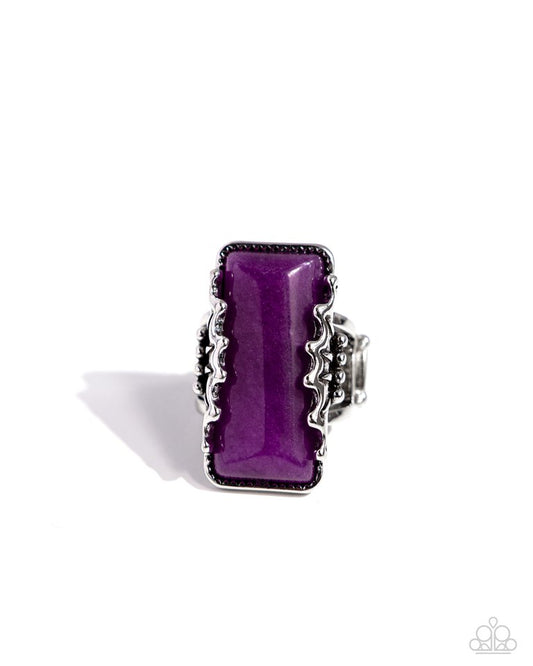 Scalloped Stone - Purple - Paparazzi Ring Image