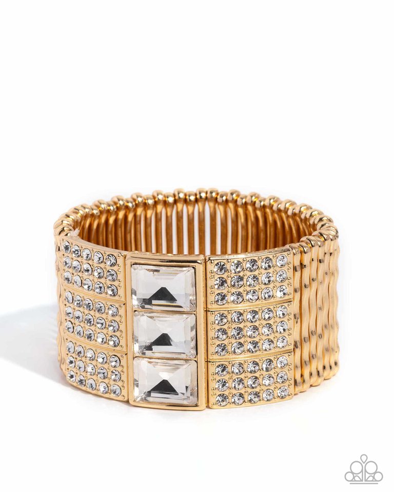 Dramatic Diva - Gold - Paparazzi Bracelet Image