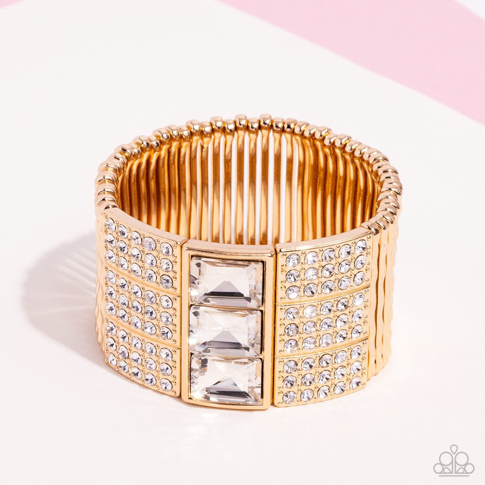 Dramatic Diva - Gold - Paparazzi Bracelet Image
