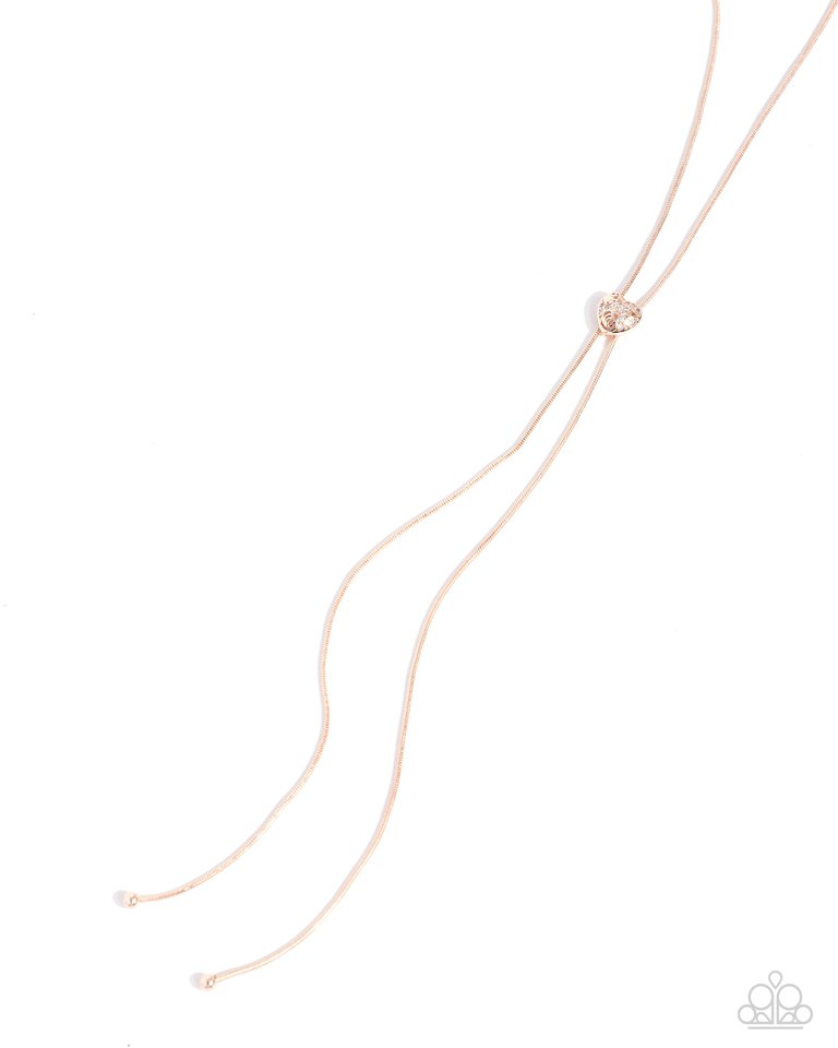 Raised Rose - Rose Gold - Paparazzi Necklace Image