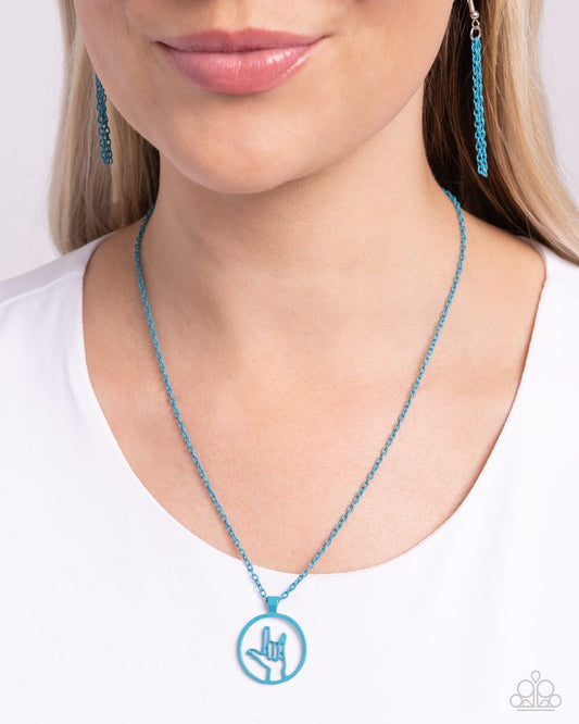 Abstract ASL - Blue - Paparazzi Necklace Image