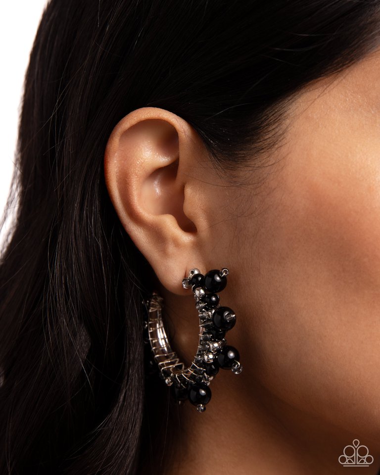 Elite Expense - Black - Paparazzi Earring Image