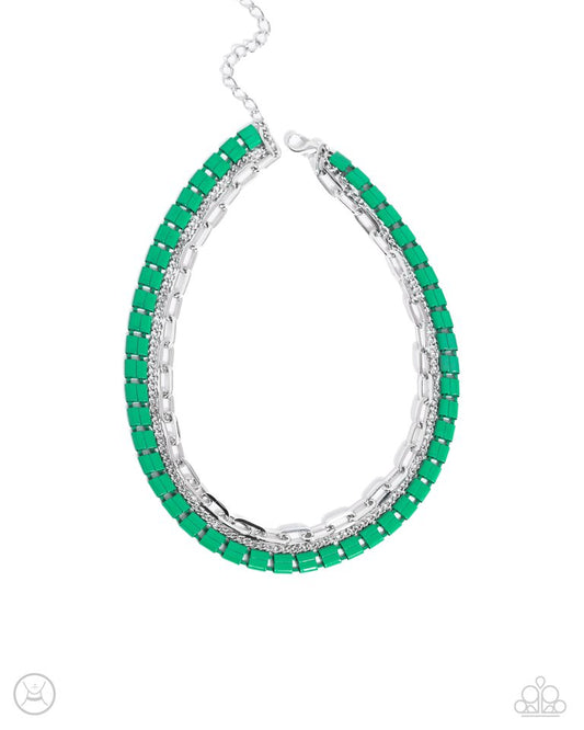 LAYER of the Year - Green - Paparazzi Necklace Image