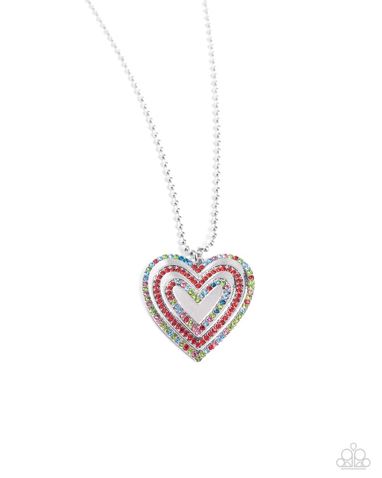 Hallucinatory Hearts - Red - Paparazzi Necklace Image