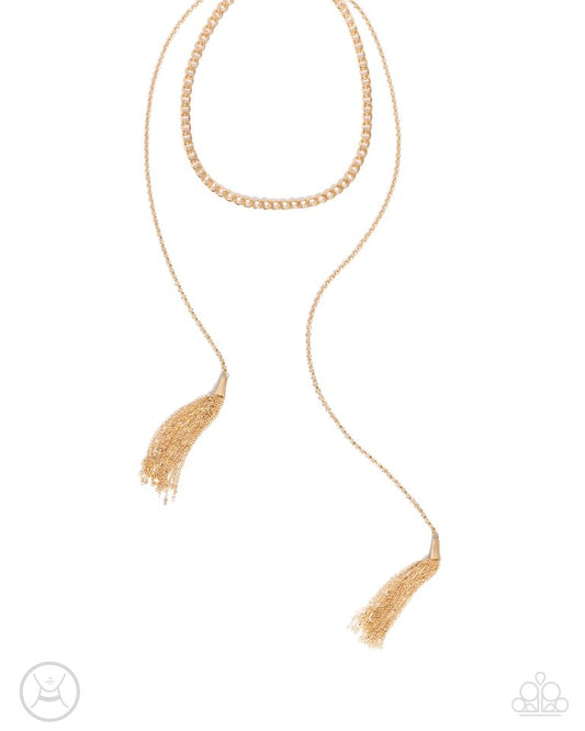 Tassel Theme - Gold - Paparazzi Necklace Image