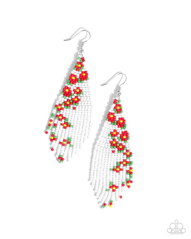 Picturesque Patchwork - Red - Paparazzi Earring Image