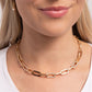 Understated Shimmer - Gold - Paparazzi Necklace Image