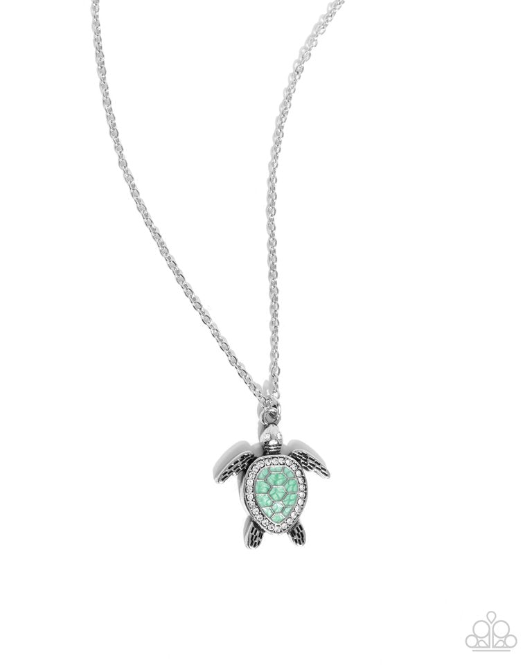 Turtle Tourist - Green - Paparazzi Necklace Image