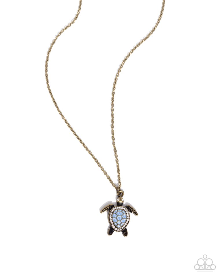 Turtle Tourist - Brass - Paparazzi Necklace Image