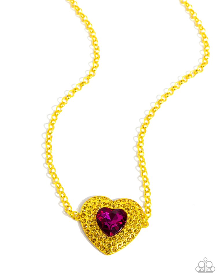 Locket Leisure - Yellow - Paparazzi Necklace Image