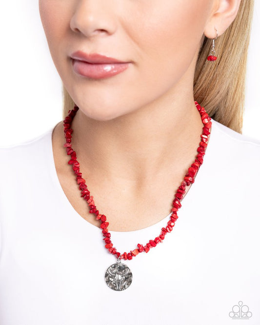 Longhorn Leader - Red - Paparazzi Necklace Image