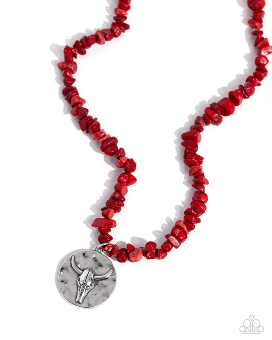 Longhorn Leader - Red - Paparazzi Necklace Image