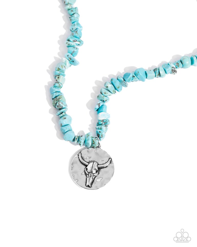 Longhorn Leader - Blue - Paparazzi Necklace Image