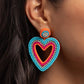 Headfirst Heart - Orange - Paparazzi Earring Image