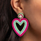 Headfirst Heart - Green - Paparazzi Earring Image