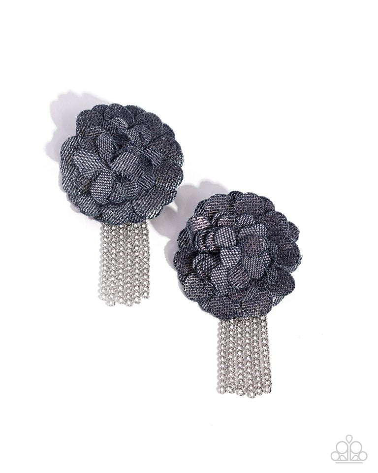 Dauntless Denim - Blue - Paparazzi Earring Image