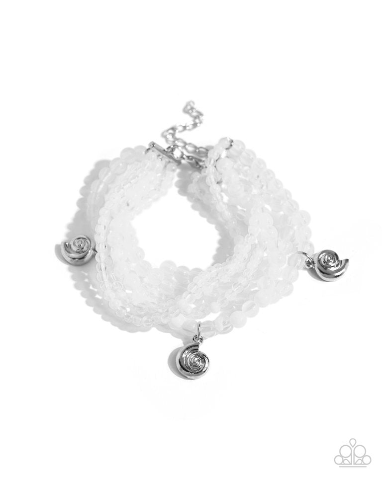 Swirling Shopaholic - White - Paparazzi Bracelet Image