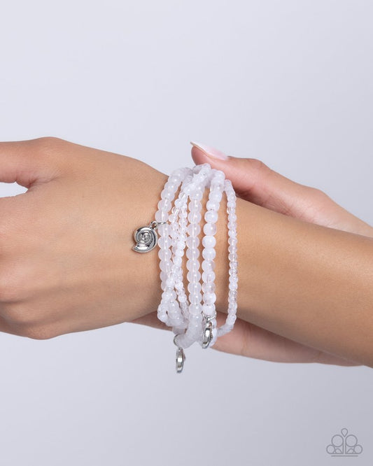 Swirling Shopaholic - White - Paparazzi Bracelet Image