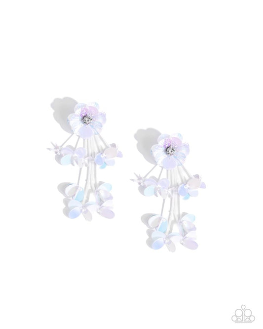 Floral Future - White - Paparazzi Earring Image