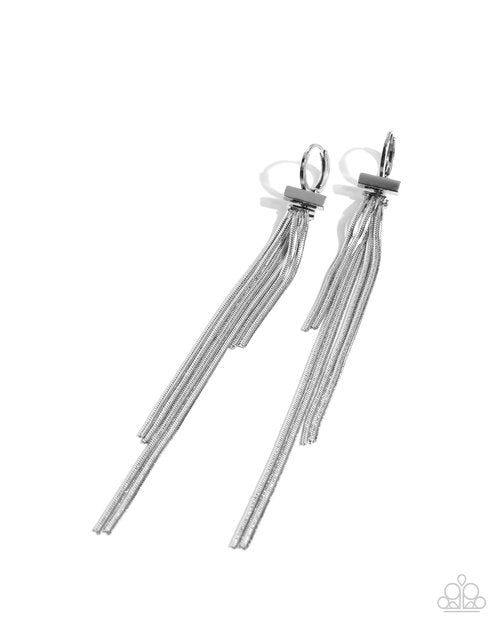 Grandiose Glaze - Silver - Paparazzi Earring Image