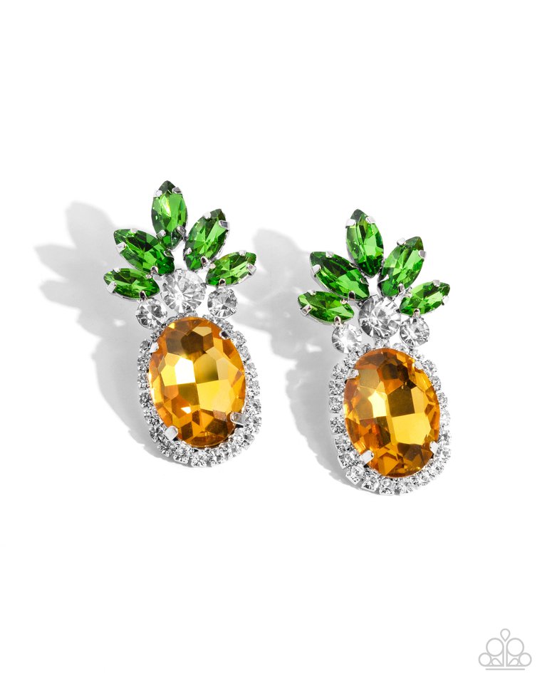 Prismatic Pineapple - Yellow - Paparazzi Earring Image