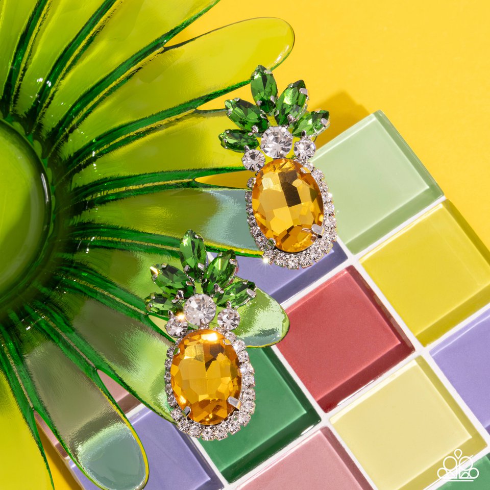 Prismatic Pineapple - Yellow - Paparazzi Earring Image