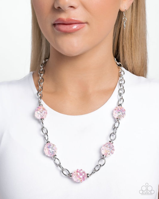 Gentle Glass - Pink - Paparazzi Necklace Image