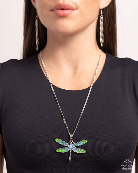 DRAGONFLY to the Sky - Blue - Paparazzi Necklace Image