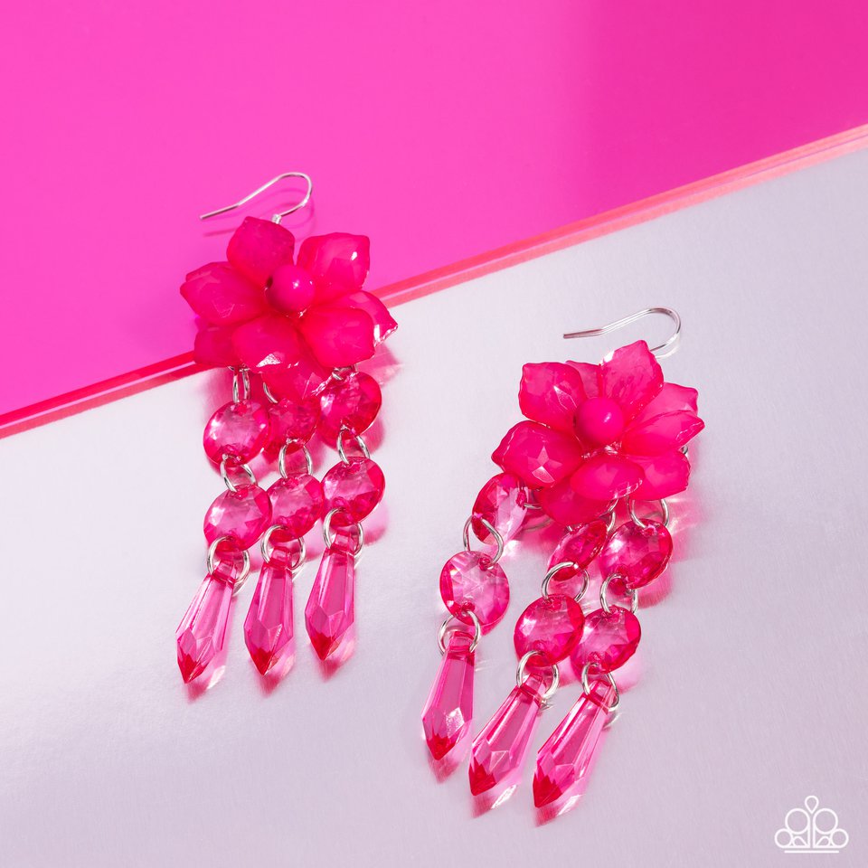 Hawaiian Hallmark - Pink - Paparazzi Earring Image