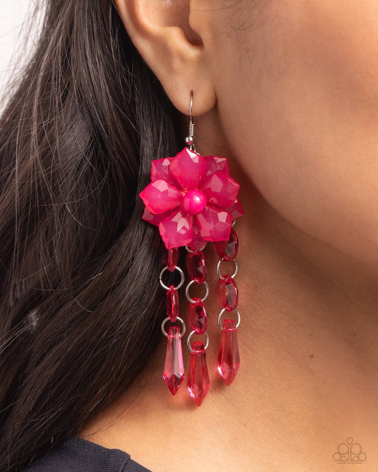 Hawaiian Hallmark - Pink - Paparazzi Earring Image