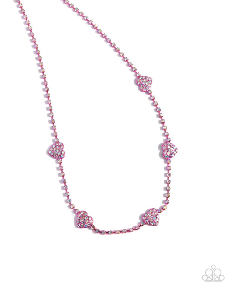 Homecoming Hearts - Pink - Paparazzi Necklace Image