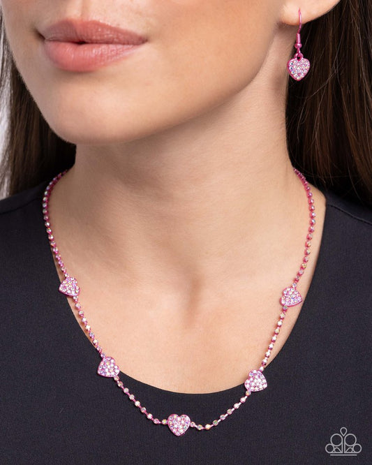 Homecoming Hearts - Pink - Paparazzi Necklace Image