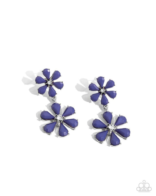 A Blast of Blossoms - Blue - Paparazzi Earring Image