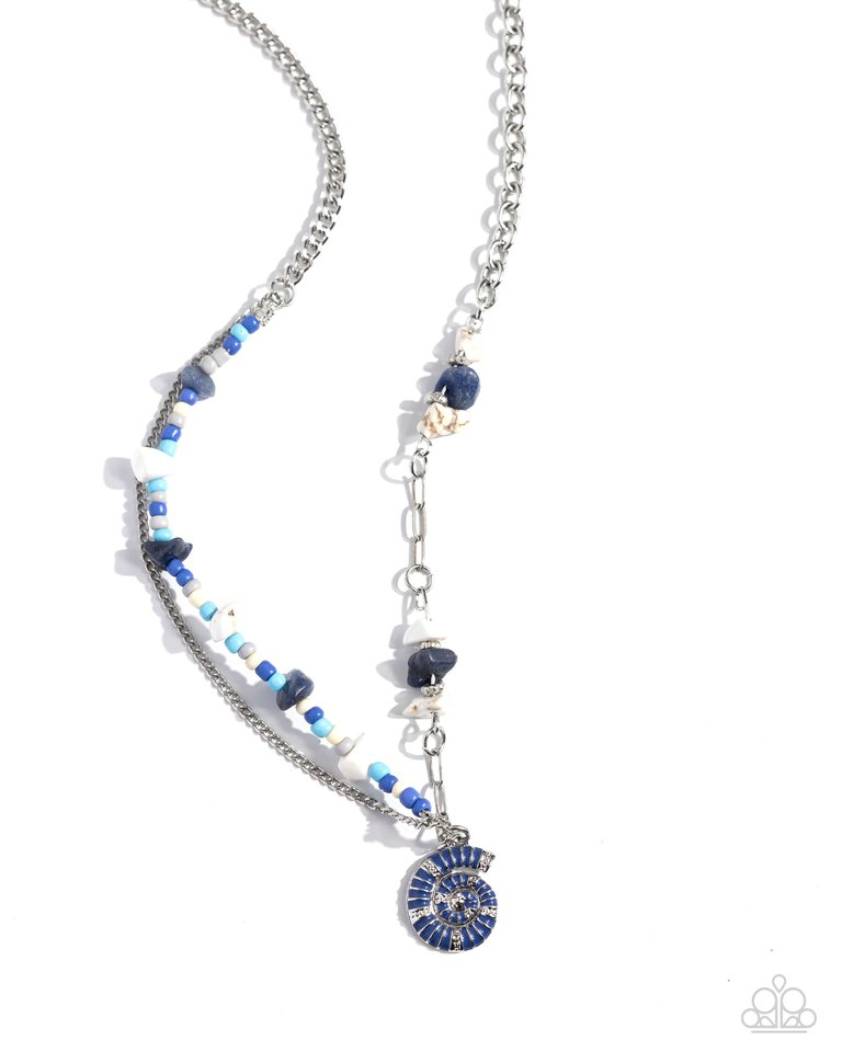 Spiraling Seafloor - Blue - Paparazzi Necklace Image